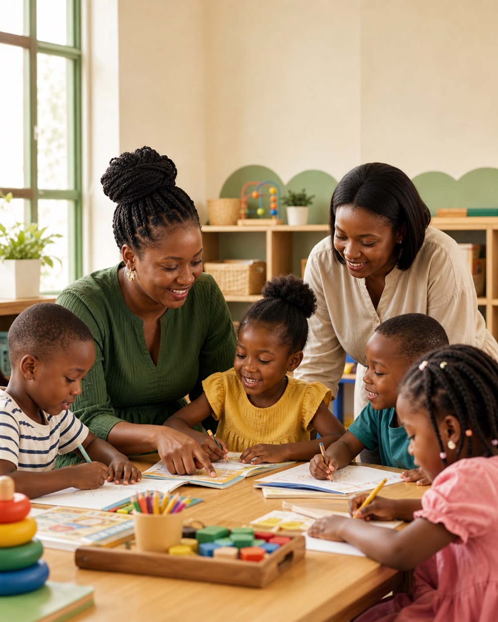 Educators and children learning together